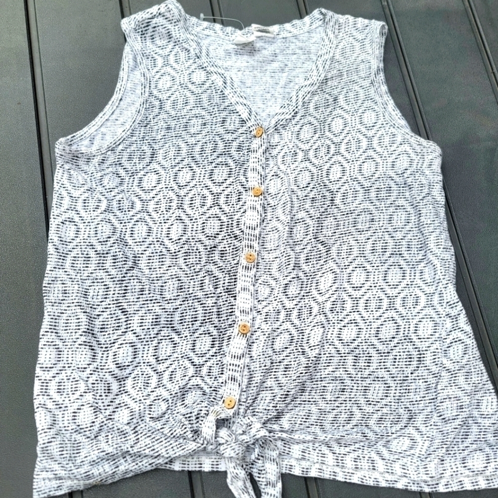 2/$20 Artisan NY Linen Tie Front Tank Top S